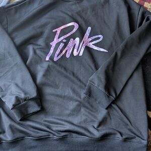 PINK Black Sweater with Purple Logo